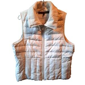 KENNETH COLE REACTION WOMEN's WHITE PUFFER VEST XL DOWN FILLED